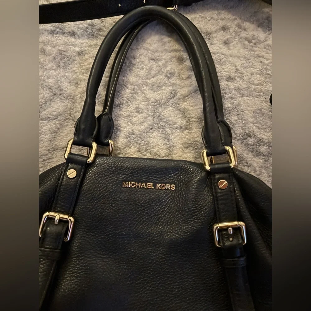 Michael Kors Black Leather Bedford Satchel Bag - Picture 7 of 11